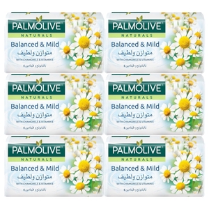 Palmolive Naturals Bar Soap Balanced And Mild With Chamomile And Vitamin E 170G X6