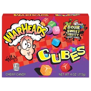 Warheads Sour Chewy Candy Cubes Theater Box 113G