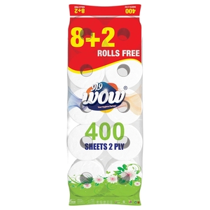 Wow Toilet Roll Soft White 400Sheet 8+2