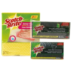 Scotch Brite Sponge Cloth 3Pcs + Laminate 3Pcs + Nail Saver 3Pcs