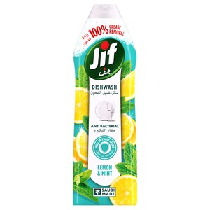 Jif Anti Bacterial Dishwash Lemon & Mint 750Ml