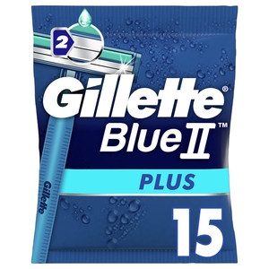 Gillette Disposable Razor Blue Ii Plus 15 Pieces