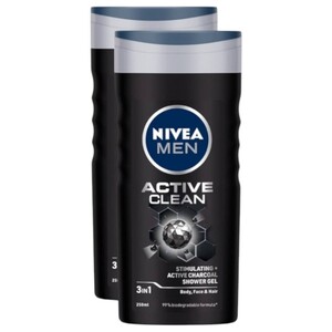 Nivea Shower Gel Active Clean 250Ml X2