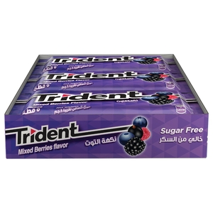Trident Gum Mixed Berries Sugar Free 5 Pieces 8G X12