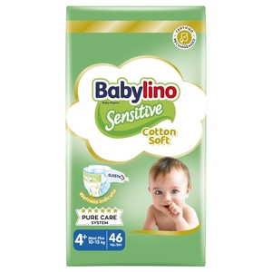 Babylino Sensitive Diapers No 4+ 10-15 Kg 46 Pieces