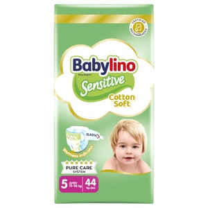 Babylino Sensitive Diapers No 5 11-16 Kg 44 Pieces