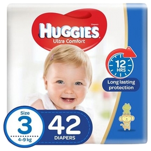 Huggies Diapers Ultra Comfort Size 3 4-9Kg 42 Pieces