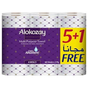Alokozay Multi Purpose Towel 5+1 Rolls 2Ply 60'S