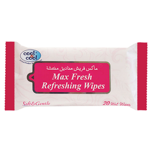 Cool & Cool Max Fresh Refreshing Wipes 20 Pieces