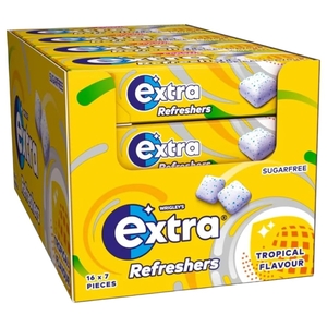 Wrigley's Extra Refreshers Tropical Chewing Gum 15.6G X 16