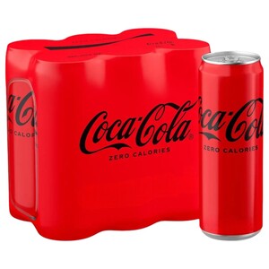 Coca Cola Soft Drink Zero Can 245 Ml X6