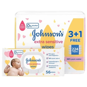 Johnsons Baby Extra Sensitive Wipes 56Wipes