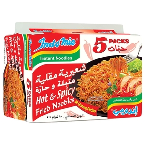 Indomie Fried Noodles Hot & Spicy 80G X5