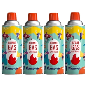 Flame-On Butane Gas Cartridge 4Pcs Set