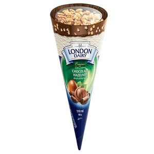 London Dairy Chocolate Ice Cream Cone With Hazelnut 110Ml