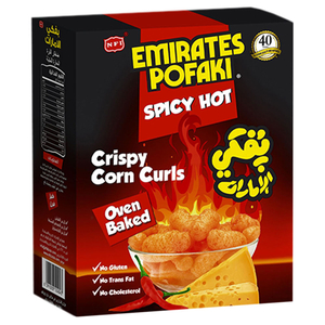 Emirates Pofaki Corn Curls Spicy Cheese 15G