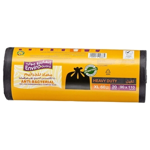 Enviro Guard Garbage Bag Rolls Black 90 X 110Cm 20 Sheets