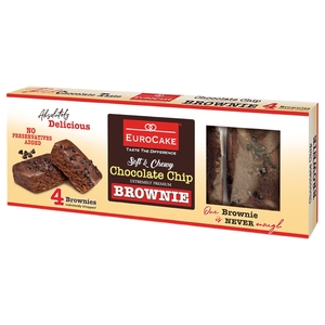 Eurocake Brownies With Chocolate Chips 4Pcs 240G