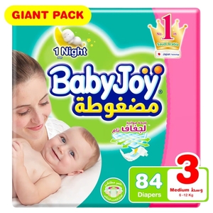 Baby Joy Baby Diaper Diamond Pad Giant Pack Size 3 Medium 6-12Kg 84 Pieces