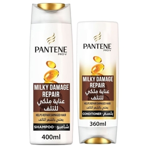 Pantene Milky Damage Repair Shampoo 400Ml + Conditioner 360Ml