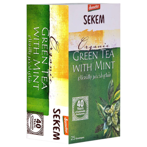 Sekem Organic Green Tea With Mint 25 Teabags