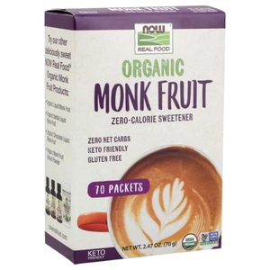 Now Foods Monk Fruit Zero-Calorie Sweetener Organic 70 Packets 70G