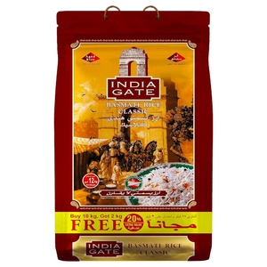 India Gate Classic Basmati Rice 10Kg + 2Kg