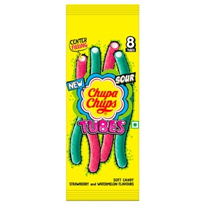 Chupa Chups Jelly Sour Tubes Strawberry 80G