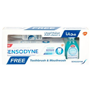 Sensodyne Toothpaste Advanced Extra Fresh Repair & Protect 75Ml + Toothbrush + Mouthwash