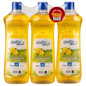 Soft N Cool Dishwashing Liquid Lemon 750Ml