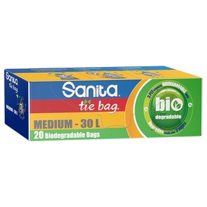 Sanita Biodegradable Trash Bags Medium 30L 20 Pieces