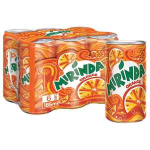 Mirinda Carbonated Drink Orange Can 185Ml X6