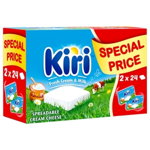 Kiri Cream Cheese Squares 24 Portions 400G X2