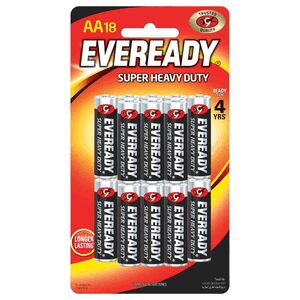 Eveready Battery Aa 18 Pieces Pack 1215 Bp18 Super Heavy Duty