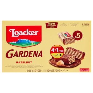Loacker Wafer Gardena Hazelnut 38G X5