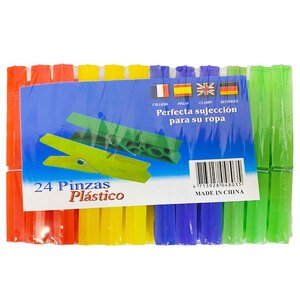 Plastico Pin Plastic Colored 24Pcs