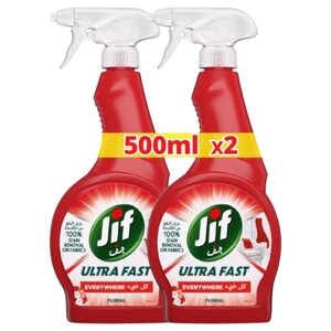 Jif Ultra Fast Everywhere Cleaner Floral 500Ml X2