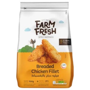 Farm Fresh Breaded Chicken Fillet 700G