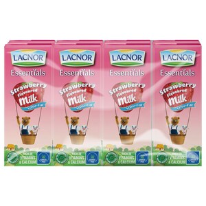 Lacnor Essentials Milk Strawberry 125Ml X8