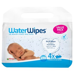 Water Wipes Baby Wipes Fruit Extract 60 Pieces X4
