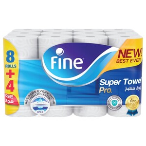 Fine Kitchen Towel Super Pro 3Ply Tissue 60 Sheet 12 Rolls