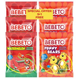 Bebeto Jelly Funny Bears & Watermelon 5+1 Free
