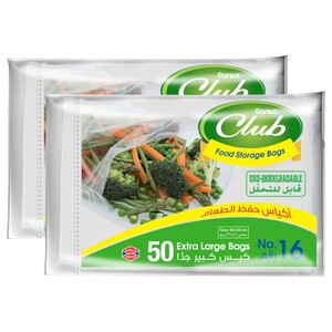Sanita Club Food Storge Bags No.16 Extra Large 50 Bags X2