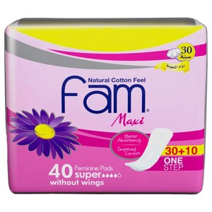 Fam Maxi Pads Without Wings 40 Pieces