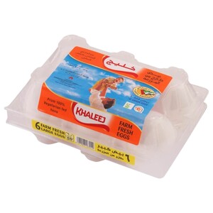 Khaleej White Egg Large 6 Pieces