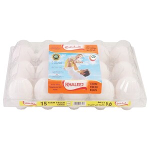 Khaleej White Egg Large 15 Pieces