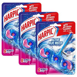 Harpic Active Blue Water Floral Burst 35G X3