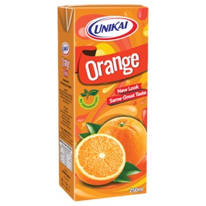 Unikai Uht Fruit Drink No Added Sugar Orange 250Ml