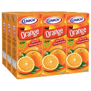 Unikai Uht Fruit Drink Nas Orange 250Ml X9