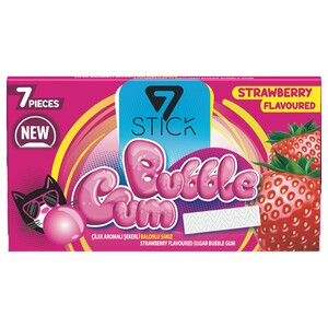 7 Stick Bubble Gum Strawberry 7 Pieces 14.5G